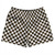 Checkerboard 1 Inch Brown Dark and White Rugby Shorts Made In USA