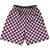Checkerboard 1 Inch Purple Medium and Vegas Gold Basketball Practice Shorts Made In USA