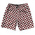 Checkerboard 1 Inch Red Maroon and White 10" Swim Shorts Made in USA