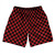 Checkerboard 1 Inch Black and Red Dark Soccer Shorts Made In USA