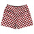 Checkerboard 1 Inch Red Dark and White Rugby Shorts Made In USA