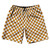 Checkerboard 1 Inch Orange Burnt and White 10" Swim Shorts Made in USA