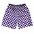 Checkerboard 1 Inch Purple Lakers and White Athletic Running Fitness Exercise Shorts 7" Inseam Shorts Made In USA Checkerboard 1 Inch Purple Lakers and White Athletic Running Fitness Exercise Shorts 7" Inseam Shorts Made In USA