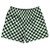 Checkerboard 1 Inch Green Hunter and White Rugby Shorts Made In USA
