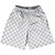 Checkerboard 1 Inch Grey Medium and White Lacrosse Shorts Made In USA