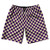 Checkerboard 1 Inch Purple Medium and Vegas Gold 10" Swim Shorts Made in USA