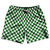 Checkerboard 1 Inch Green Kelly and White Swim Shorts 7" Made in USA