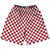 Checkerboard 1 Inch Red Cardinal and White Lacrosse Shorts Made In USA
