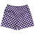 Checkerboard 1 Inch Purple Lakers and White Rugby Shorts Made In USA
