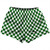 Checkerboard 1 Inch Green Kelly and White Womens & Girls Sport Shorts End Made In USA