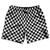Checkerboard 1 Inch Black and White Swim Shorts 7" Made in USA