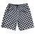Checkerboard 1 Inch Blue Navy and White 10" Swim Shorts Made in USA