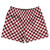 Checkerboard 1 Inch Red Cardinal and White Rugby Shorts Made In USA