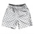 Checkerboard 1 Inch Grey Medium and White Soccer Shorts Made In USA