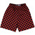 Checkerboard 1 Inch Black and Red Dark Lacrosse Shorts Made In USA