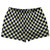Checkerboard 1 Inch Blue Navy and Vegas Gold Shorty Short Gym Shorts 2.5" Inseam Made In USA