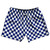 Checkerboard 1 Inch Blue Royal and White 5" Swim Shorts Made in USA