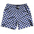 Checkerboard 1 Inch Blue Royal and White Swim Shorts 7" Made in USA