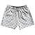 Checkerboard 1 Inch Grey Medium and White 5" Swim Shorts Made in USA