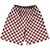 Checkerboard 1 Inch Red Maroon and White Basketball Practice Shorts Made In USA