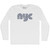 Nyc Triline Adult Cotton Long Sleeve T-shirt - White