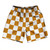 Checkerboard 2.5 Inches Orange Burnt and White Athletic Running Fitness Exercise Shorts 7" Inseam Shorts Made In USA - Orange Burnt and White Checkerboard 2.5 Inches Orange Burnt and White Athletic Running Fitness Exercise Shorts 7" Inseam Shorts Made In USA - Orange Burnt and White