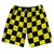 Checkerboard 2.5 Inches Black and Yellow 10" Swim Shorts Made in USA - Black and Yellow