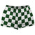Checkerboard 2.5 Inches Green Hunter and White Shorty Short Gym Shorts 2.5" Inseam Made In USA - Green Hunter and White