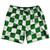 Checkerboard 2.5 Inches Green Kelly and White Swim Shorts 7" Made in USA - Green Kelly and White