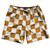 Checkerboard 2.5 Inches Orange Burnt and White Swim Shorts 7" Made in USA - Orange Burnt and White