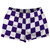 Checkerboard 2.5 Inches Purple Lakers and White Shorty Short Gym Shorts 2.5" Inseam Made In USA - Purple Lakers and White
