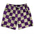 Checkerboard 2.5 Inches Purple Medium and Vegas Gold Swim Shorts 7" Made in USA - Purple Medium and Vegas Gold