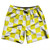 Checkerboard 2.5 Inches Yellow Bright and White Swim Shorts 7" Made in USA - Yellow Bright and White