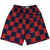 Checkerboard 2.5 Inches Blue Navy and Red Dark Lacrosse Shorts Made In USA - Blue Navy and Red Dark