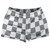 Checkerboard 2.5 Inches Grey Dark and White Shorty Short Gym Shorts 2.5" Inseam Made In USA - Grey Dark and White