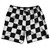 Checkerboard 2.5 Inches Black and White Swim Shorts 7" Made in USA - Black and White