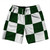 Checkerboard 5 Inches Green Forest and White 10" Swim Shorts Made in USA
