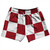 Checkerboard 5 Inches Red Cardinal and White 5" Swim Shorts Made in USA
