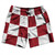 Checkerboard 5 Inches Red Cardinal and White Swim Shorts 7" Made in USA