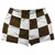 Checkerboard 5 Inches Brown Dark and White Shorty Short Gym Shorts 2.5" Inseam Made In USA