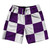 Checkerboard 5 Inches Purple Medium and White 10" Swim Shorts Made in USA