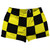 Checkerboard 5 Inches Black and Yellow Shorty Short Gym Shorts 2.5" Inseam Made In USA