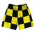 Checkerboard 5 Inches Black and Yellow Soccer Shorts Made In USA