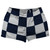 Checkerboard 5 Inches Blue Navy And Grey Medium Shorty Short Gym Shorts 2.5" Inseam Made In USA