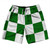 Checkerboard 5 Inches Green Kelly and White 10" Swim Shorts Made in USA