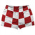 Checkerboard 5 Inches Red Dark and White Shorty Short Gym Shorts 2.5" Inseam Made In USA