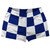 Checkerboard 5 Inches Blue Royal and White Shorty Short Gym Shorts 2.5" Inseam Made In USA