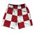 Checkerboard 5 Inches Red Cardinal and White Athletic Running Fitness Exercise Shorts 7" Inseam Shorts Made In USA