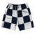 Checkerboard 5 Inches Blue Navy and White 10" Swim Shorts Made in USA
