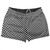 Checkerboard Half Inch Black and White Shorty Short Gym Shorts 2.5" Inseam Made In USA